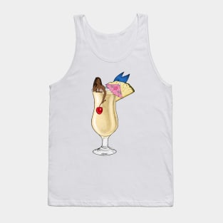 Pina Colada Mermaid Cocktail Illustration Tank Top